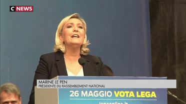 Marine Le Pen à Milan avec ses alliés européens, une semaine avant les élections européennes.
